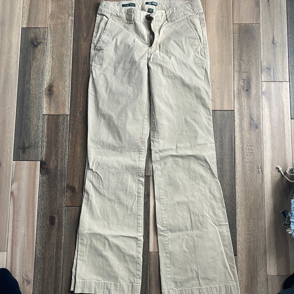 Khaki flare pants